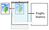 Posizionamento di un foglio vuoto (bianco) dietro