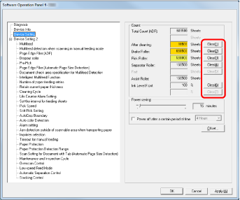 Resetting the Sheet Counters