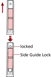 Sliding up the Side Guide Lock