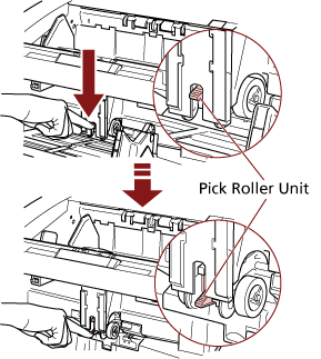 Pulling Down the Pick Roller Unit