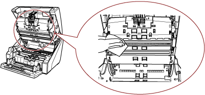 清洁进纸通道/导纸板上侧