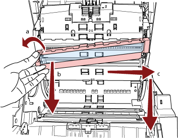 拆下輸紙道上部的玻璃