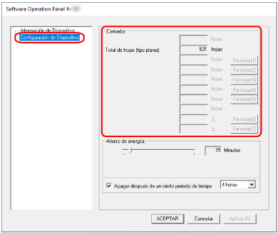 Verificar los contadores de hojas