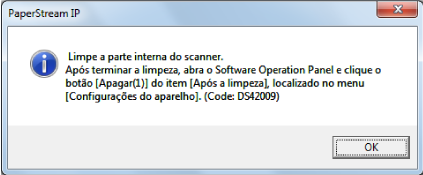 Mensagem de limpeza