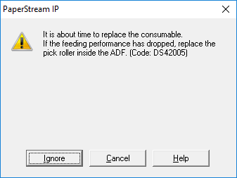 Message for Replacing Consumables