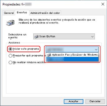 Selección de una aplicación