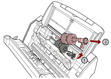Rimozione del rullo di presa