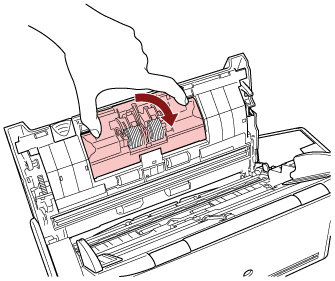 Öffnen des Abdeckungssens.