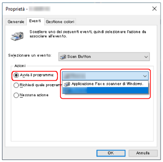 Selezione di un'applicazione