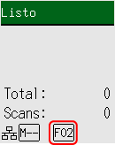 [[SDLENTITYREF[quot]]]F02[[SDLENTITYREF[quot]]] se muestra en el indicador