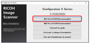 Fenêtre de configuration