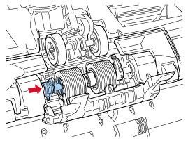 将分离轮左侧的控制杆向中间滑动