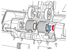 将分离轮右侧的控制杆向上推起