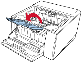 将叠纸器延伸板朝自己的方向抬起