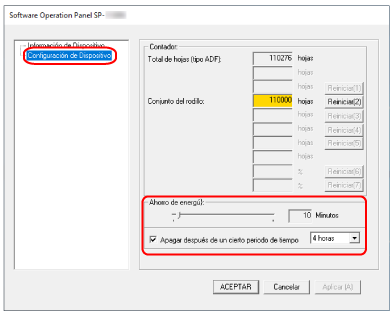 Tiempo de espera del escÃ¡ner para entrar en el modo de ahorro de energÃ­a  [Ahorro de energÃ­a]