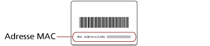 Adresse MAC imprimée sur l'étiquette