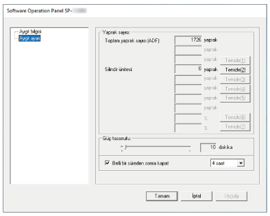 [Software Operation Panel] Penceresi