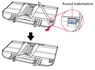 Pulling the Side Guide Adjuster Toward You